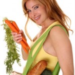 Frau Einkaufstasche Gemüse